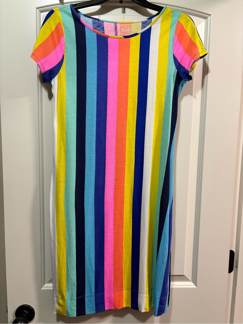 Lilly Pulitzer Rainbow Vertical Stripe Cotton Dress - Small